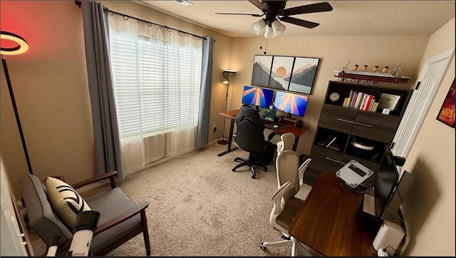 2504 Maplewood Ave, Lowell, AR 72745 - carpeted home office featuring a ceiling fan