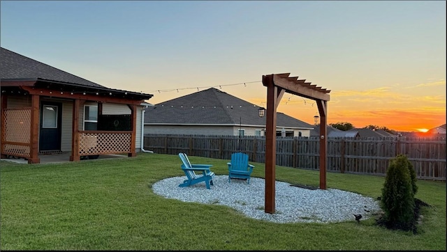 2504 Maplewood Ave, Lowell, AR 72745 - yard at dusk featuring a patio