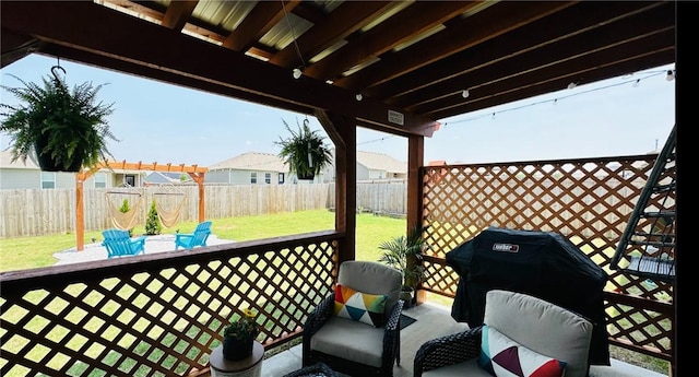 2504 Maplewood Ave, Lowell, AR 72745 - wooden terrace featuring a fenced backyard and a grill