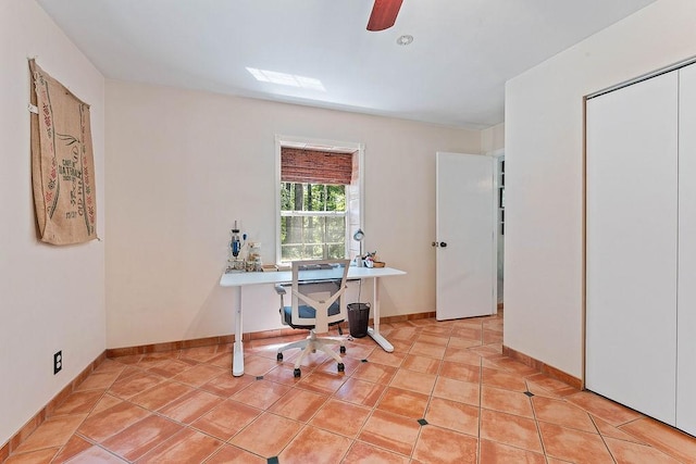 3389 Madison Unit 2405, Huntsville, AR 72740 - home office with ceiling fan and light tile patterned floors