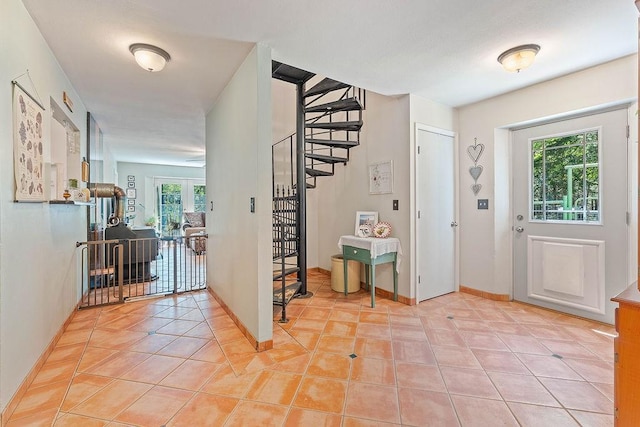 3389 Madison Unit 2405, Huntsville, AR 72740 - entrance foyer with stairway and light tile patterned flooring