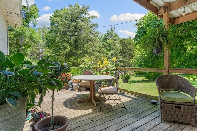 3389 Madison Unit 2405, Huntsville, AR 72740 - wooden deck with outdoor dining space