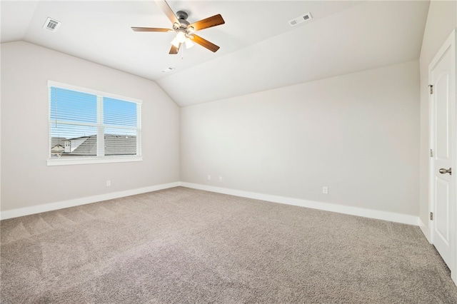 1052 Morra Ave, Tontitown, AR 72762 - bonus room with vaulted ceiling, carpet flooring, and a ceiling fan