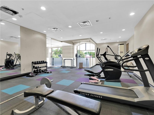 401 W Watson St Unit 507, Fayetteville, AR 72701 - workout area with recessed lighting