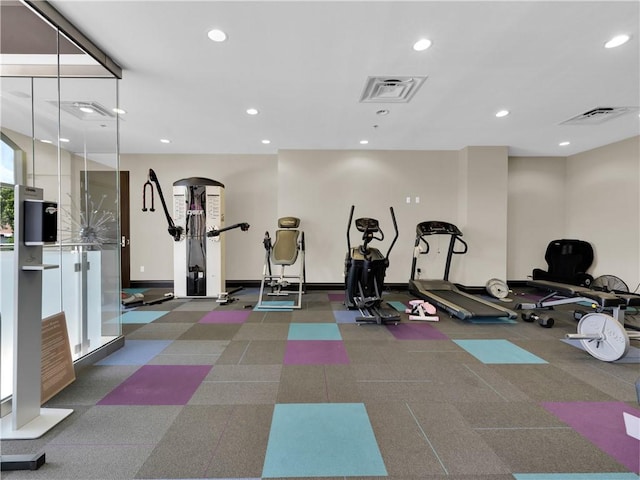 401 W Watson St Unit 507, Fayetteville, AR 72701 - workout area featuring arched walkways and recessed lighting
