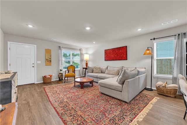 3461 Red Tail Way, Farmington, AR 72730 - living area with light wood-style flooring and recessed lighting