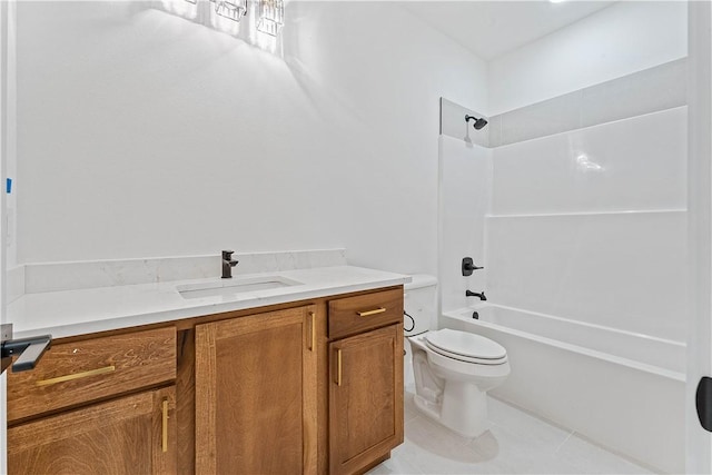 127 Overton Dr, Bella Vista, AR 72714 - bathroom with vanity, tub / shower combination, and tile patterned flooring