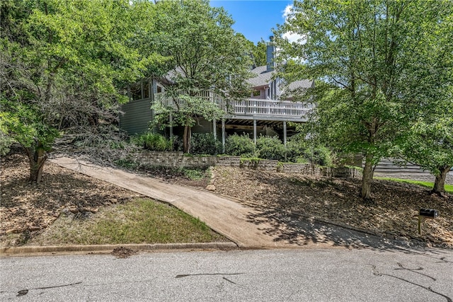 2855 E Hyland Park Rd, Fayetteville, AR 72701 - view of front of house with a deck and a chimney