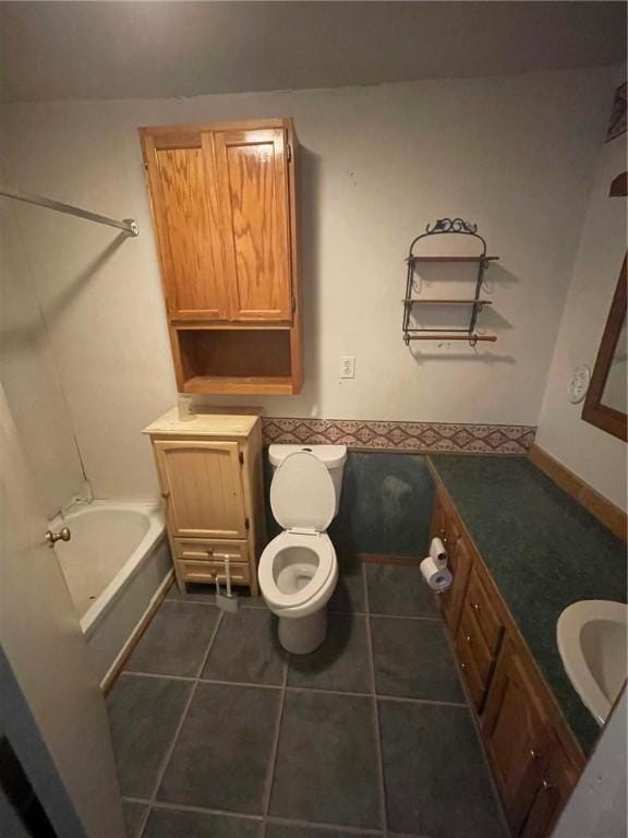 103 W 8th St, Green Forest, AR 72638 - bathroom with tile patterned floors and vanity
