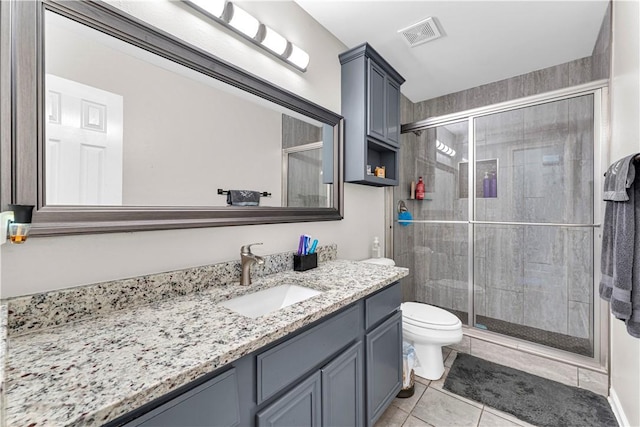 2317 SW Morris St, Bentonville, AR 72712 - full bathroom featuring vanity, tile patterned floors, and a shower stall