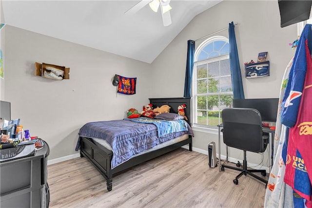 2317 SW Morris St, Bentonville, AR 72712 - bedroom featuring vaulted ceiling, wood finished floors, a ceiling fan, and a desk