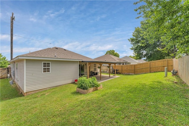 2317 SW Morris St, Bentonville, AR 72712 - back of property with a fenced backyard, a patio, and a shingled roof