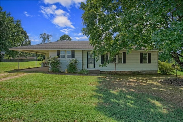 10746 Sr 27, Hector, AR 72843 - view of front of house with an attached carport and a front yard