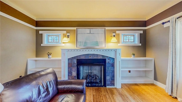 214 Lake Francis Dr, Siloam Springs, AR 72761 - living area featuring a tile fireplace and wood finished floors