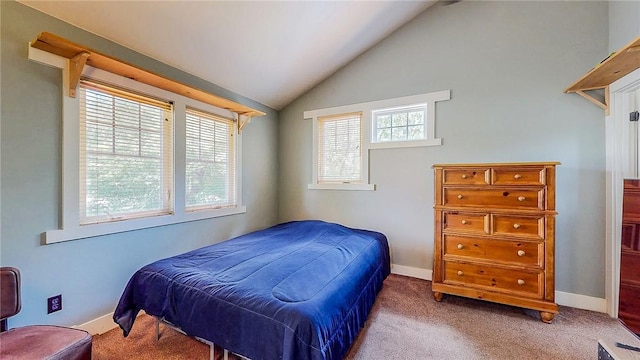 214 Lake Francis Dr, Siloam Springs, AR 72761 - carpeted bedroom with vaulted ceiling and baseboards