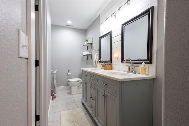 19475 Cotton Ln, Garfield, AR 72732 - full bathroom with double vanity, tile patterned floors, and recessed lighting
