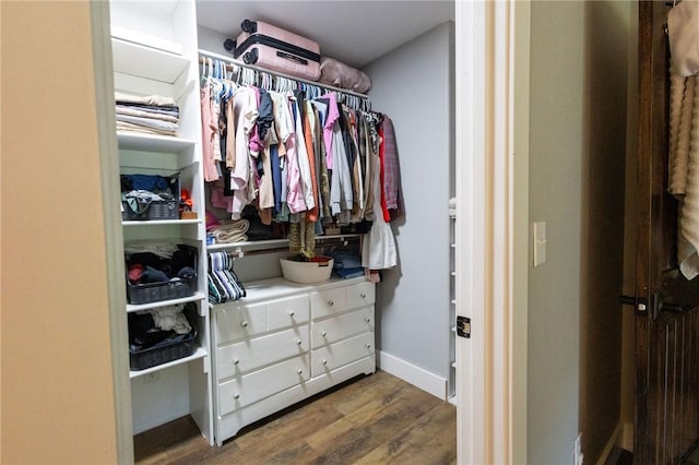 19475 Cotton Ln, Garfield, AR 72732 - walk in closet featuring wood finished floors