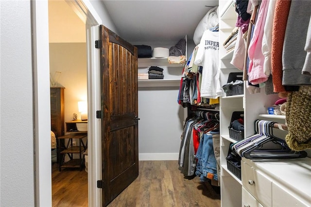 19475 Cotton Ln, Garfield, AR 72732 - walk in closet featuring wood finished floors