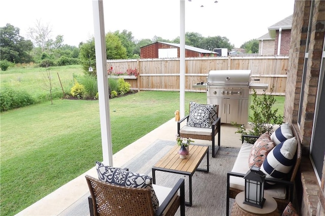 5399 Clear Springs Ave, Springdale, AR 72762 - view of patio / terrace with outdoor lounge area and grilling area