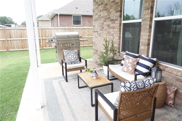 5399 Clear Springs Ave, Springdale, AR 72762 - view of patio with outdoor lounge area and grilling area