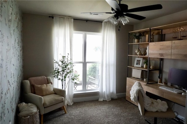 5399 Clear Springs Ave, Springdale, AR 72762 - carpeted office space with ceiling fan