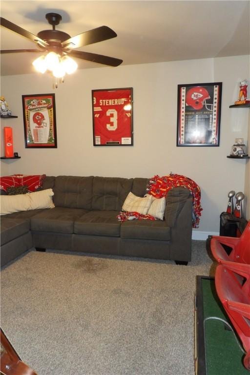 5399 Clear Springs Ave, Springdale, AR 72762 - living area with carpet flooring and a ceiling fan