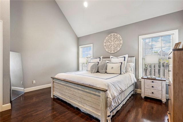 5503 S Turnberry Rd, Rogers, AR 72758 - bedroom with multiple windows, dark wood-style floors, and high vaulted ceiling