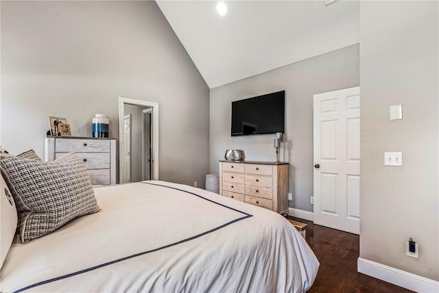 5503 S Turnberry Rd, Rogers, AR 72758 - bedroom with high vaulted ceiling and wood finished floors