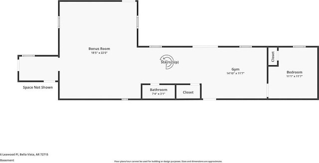 6 Leawood Pl, Bella Vista, AR 72715 - view of room layout