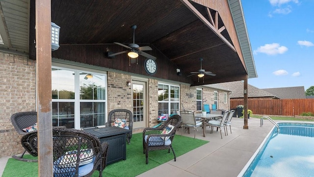 3809 N 2nd Pl, Rogers, AR 72756 - view of patio with a ceiling fan and outdoor dining area