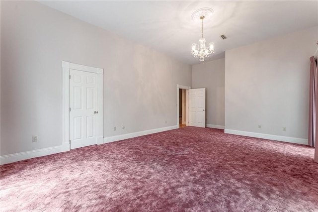 14074 Old Mill Rd, Elkins, AR 72727 - carpeted empty room featuring a chandelier and baseboards