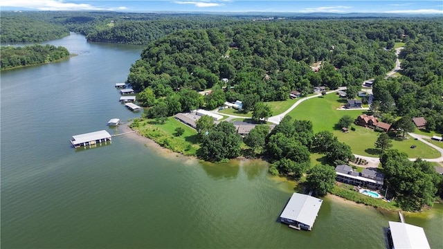 22556 E War Eagle Rd, Springdale, AR 72764 - drone / aerial view of a forest and a nearby body of water