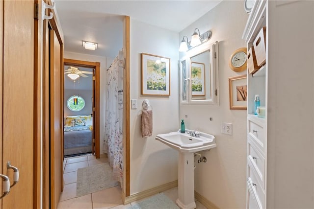 393 Timberlake Ln, Eureka Springs, AR 72631 - bathroom featuring tile patterned flooring and a shower with curtain