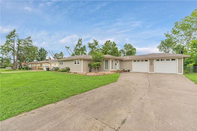 1603 W Poplar St, Rogers, AR 72758 - ranch-style house featuring driveway, a garage, a front lawn, and stucco siding