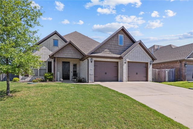 801 Bellmara Cir, Cave Springs, AR 72718 - craftsman house with driveway, an attached garage, and brick siding