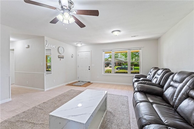 1903 Jean St, Springdale, AR 72762 - living area featuring light carpet and a ceiling fan