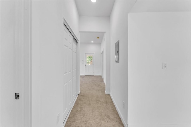 408 SW 2nd Ave, Gravette, AR 72736 - corridor featuring light colored carpet, recessed lighting, and electric panel