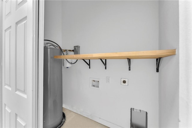 408 SW 2nd Ave, Gravette, AR 72736 - washroom with water heater, hookup for an electric dryer, and washer hookup