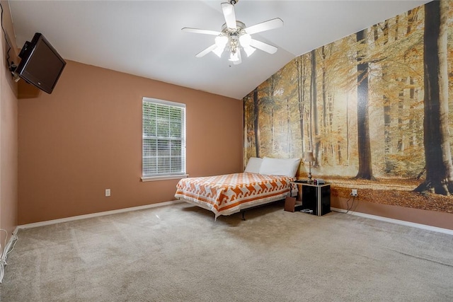 2523 Meadow Lake St, Springdale, AR 72764 - bedroom with vaulted ceiling, carpet flooring, and a ceiling fan