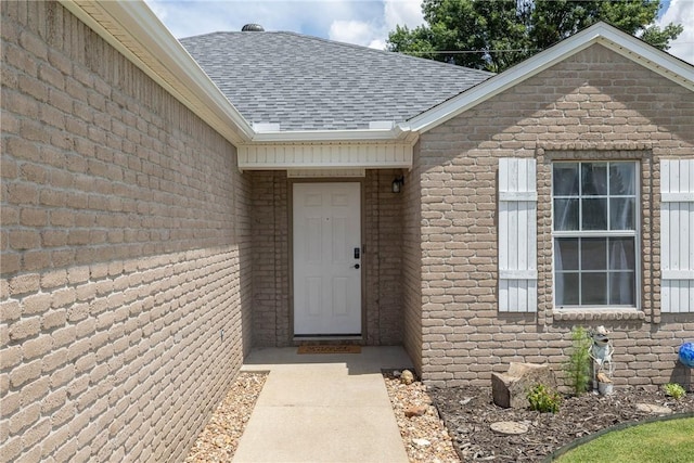 374 Meszaros Ct, Pea Ridge, AR 72751 - property entrance with roof with shingles and brick siding