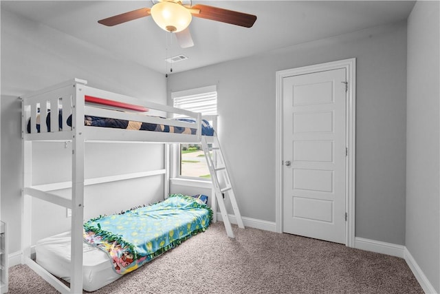 1001 Kimball Ln, Pea Ridge, AR 72751 - carpeted bedroom with baseboards and a ceiling fan