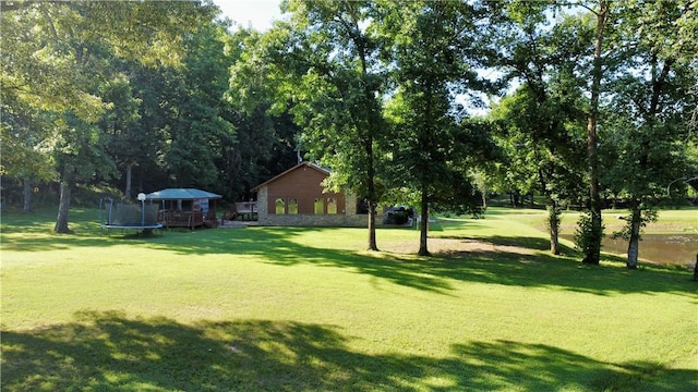 8500 Rock Creek Rd, Mulberry, AR 72947 - view of grassy yard with a trampoline
