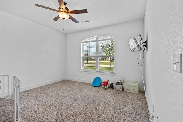 108 Dobson St, Pea Ridge, AR 72751 - playroom featuring carpet and ceiling fan