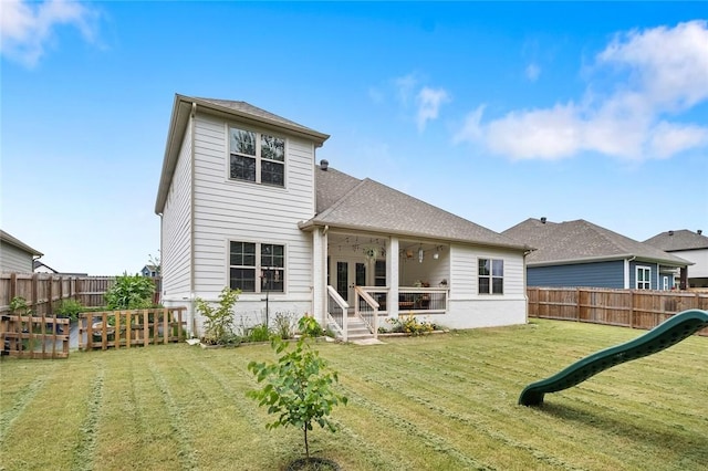 108 Dobson St, Pea Ridge, AR 72751 - back of house featuring a fenced backyard and french doors