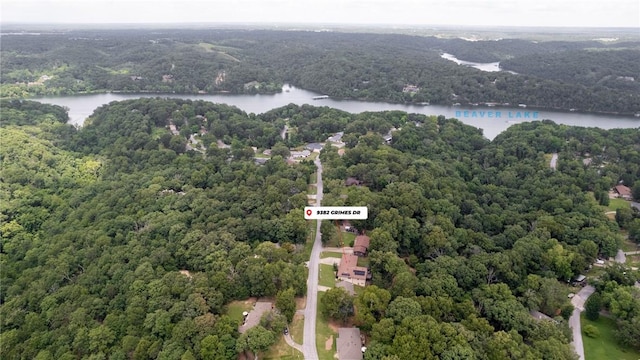9382 Grimes Dr, Rogers, AR 72756 - drone / aerial view of a forest and a large body of water