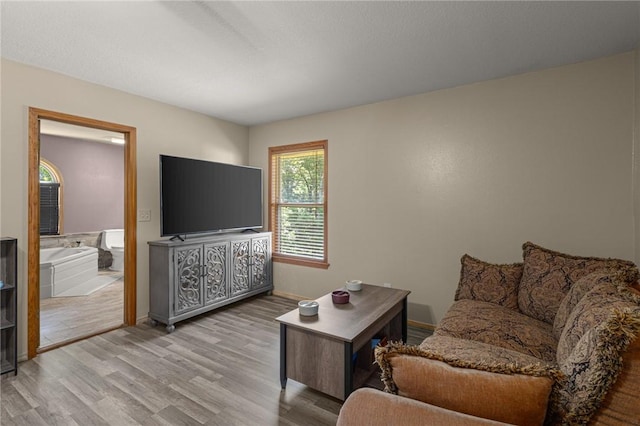 9382 Grimes Dr, Rogers, AR 72756 - living room featuring wood finished floors and baseboards