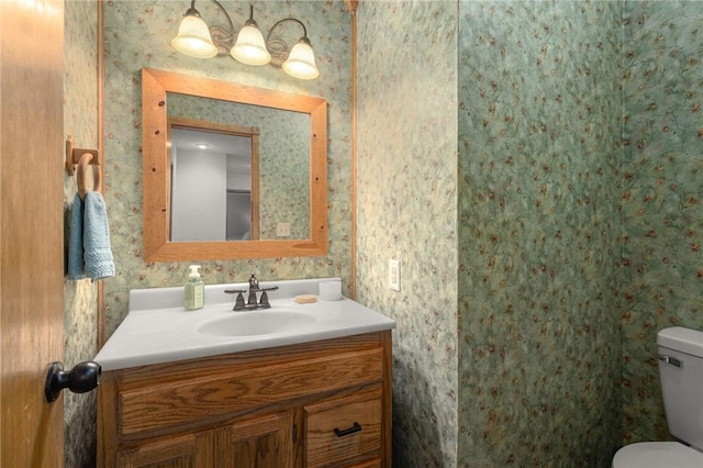 9382 Grimes Dr, Rogers, AR 72756 - half bath featuring vanity and wallpapered walls