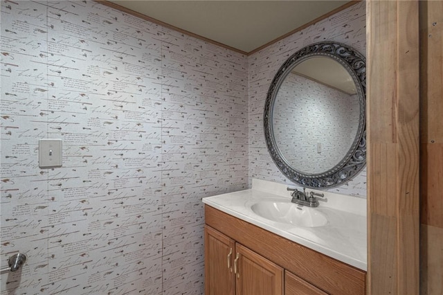 9382 Grimes Dr, Rogers, AR 72756 - bathroom with crown molding and vanity