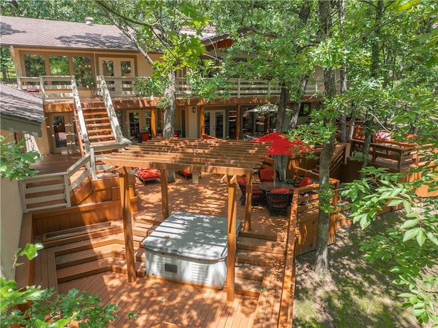 1018 N Canterbury Rd, Fayetteville, AR 72701 - exterior space with french doors and stairs