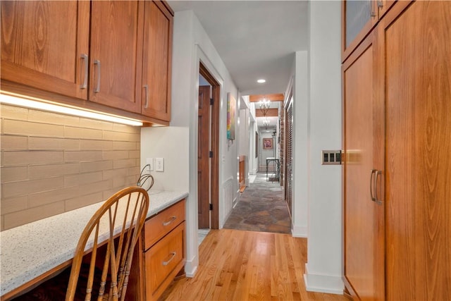 1018 N Canterbury Rd, Fayetteville, AR 72701 - corridor featuring light wood-style floors and recessed lighting